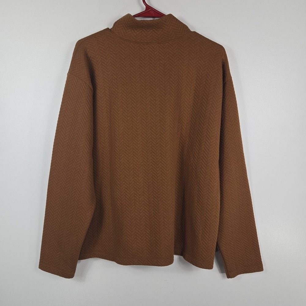 J Crew Factory Womens Large Brown Herringbone Pullover Sweater New - Picture 7 of 7